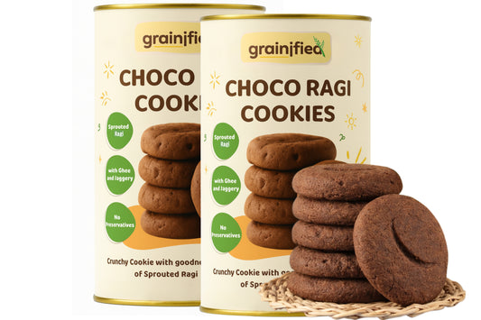 Choco Sprouted Ragi Cookies (pack of 12)