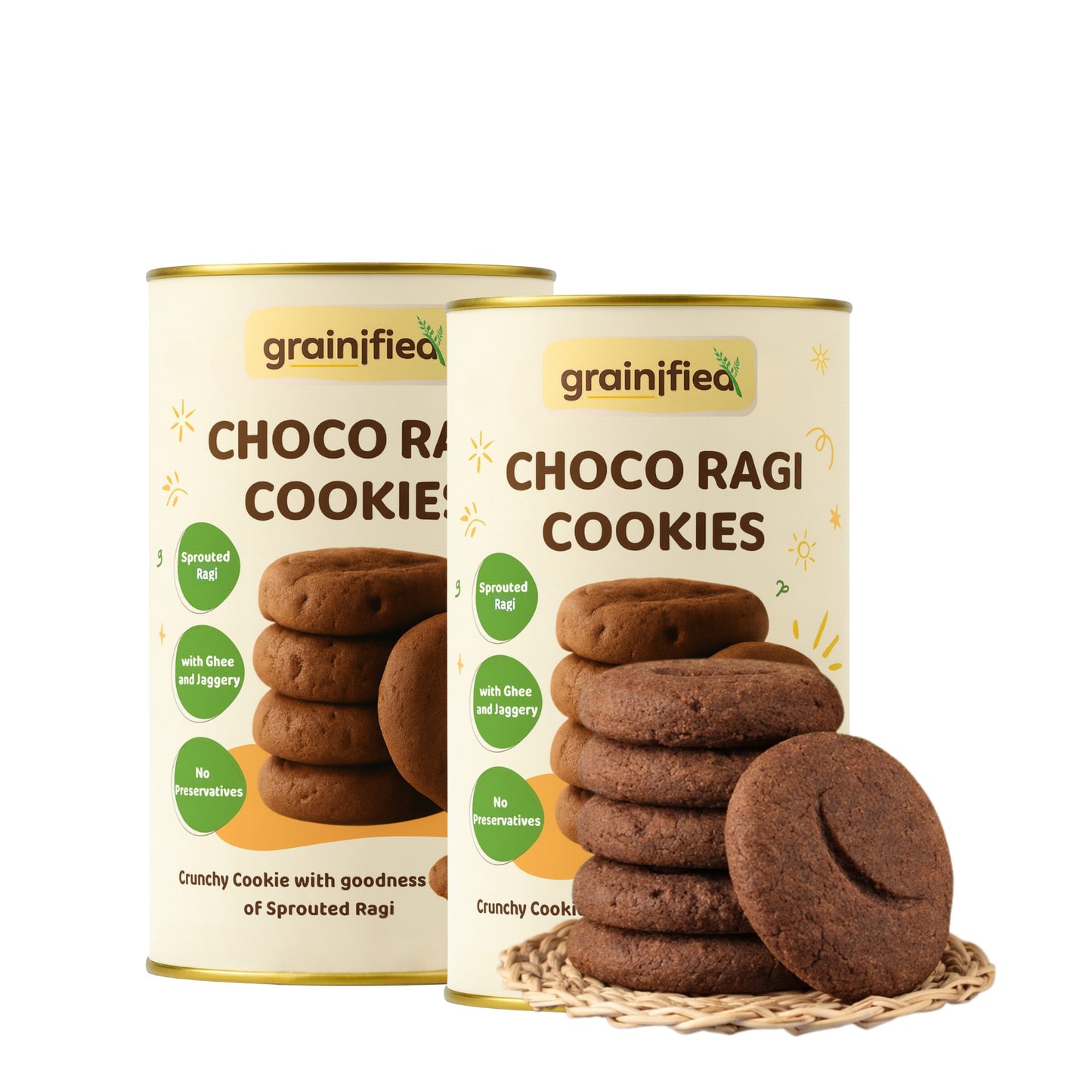 Choco Sprouted Ragi Cookies (pack of 12)