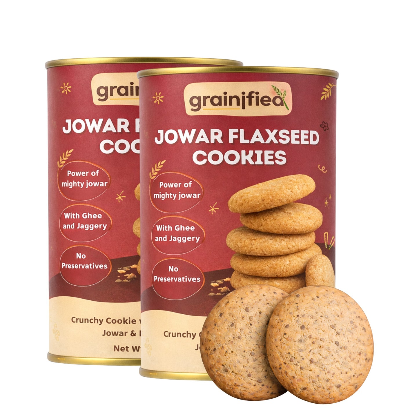 Jowar Flaxseed Cookies (pack of 12)